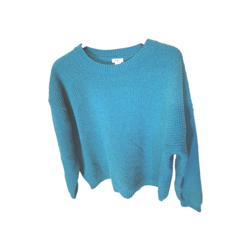Rue + Womens 2X Teal Green  Pullover Knit Sweater  214